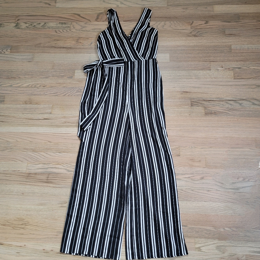 Jealous Tomato Striped V-neck Jumpsuit